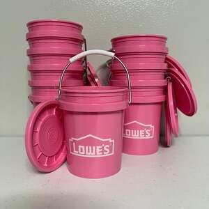 Lowe's Pink Mini Bucket Lot of 10 with Lids Viral 0.42-Quart BPA-Free Tiny Pails